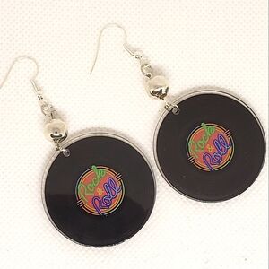Handmade Lightweight Retro Vinyl Record Rock And Roll Earrings
